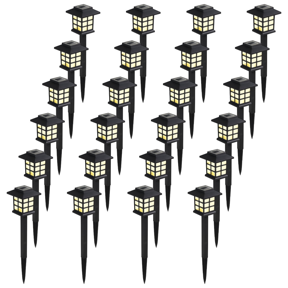 24 Pack Solar Lights Outdoor Decorative, Solar LED Waterproof Pathway Lights Outdoor, Solar Powered Retro Garden Yard Lights for Garden, Landscape, Path, Yard, Patio, Warm