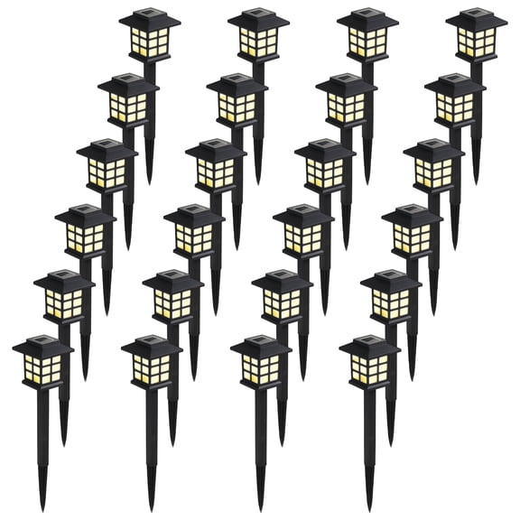 24 Pack Solar Lights Outdoor Decorative, Solar LED Waterproof Pathway Lights Outdoor, Solar Powered Retro Garden Yard Lights for Garden, Landscape, Path, Yard, Patio, Warm