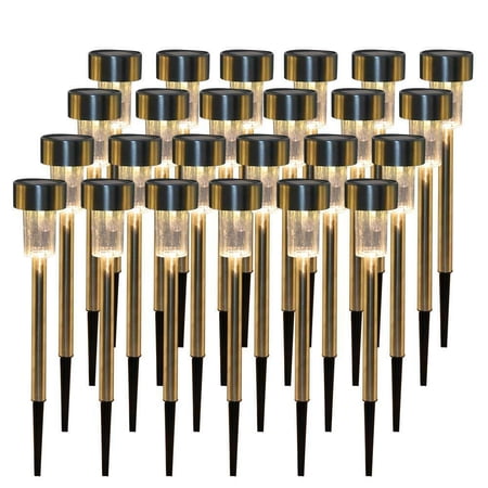 24 Pack Solar Lights Pathway Solar Path Lights Outdoor Waterproof Solar Powered LED Pathway Lights for Landscape Garden Warm White