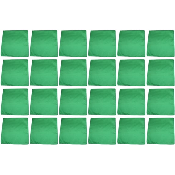 24 Pack Solid Cotton Bandanas Bulk Set for Events, Teams, DIY Projects (Green)