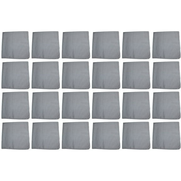 24 Pack Solid Cotton Bandanas Bulk Set for Events, Teams, DIY Projects (Grey)