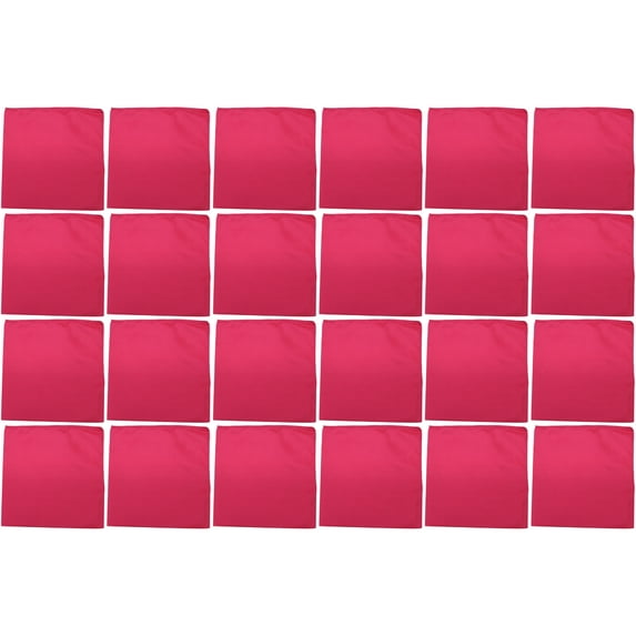 24 Pack Solid Polyester Bandanas Bulk Set for Crafts Costumes or Teams (Hot Pink)