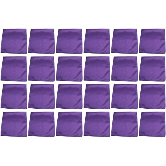 24 Pack Solid Polyester Bandanas Bulk Set for Crafts Costumes or Teams (Purple)