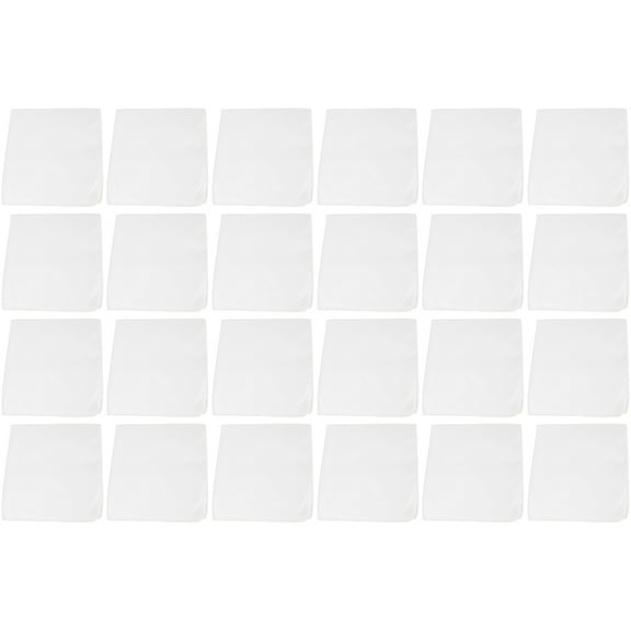 24 Pack Solid Polyester Bandanas Bulk Set for Crafts Costumes or Teams (White)