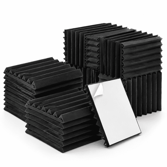 24 Pack Sound Proof Acoustic Foam Panels Thicken 5 X 30 30 Cm Self ...