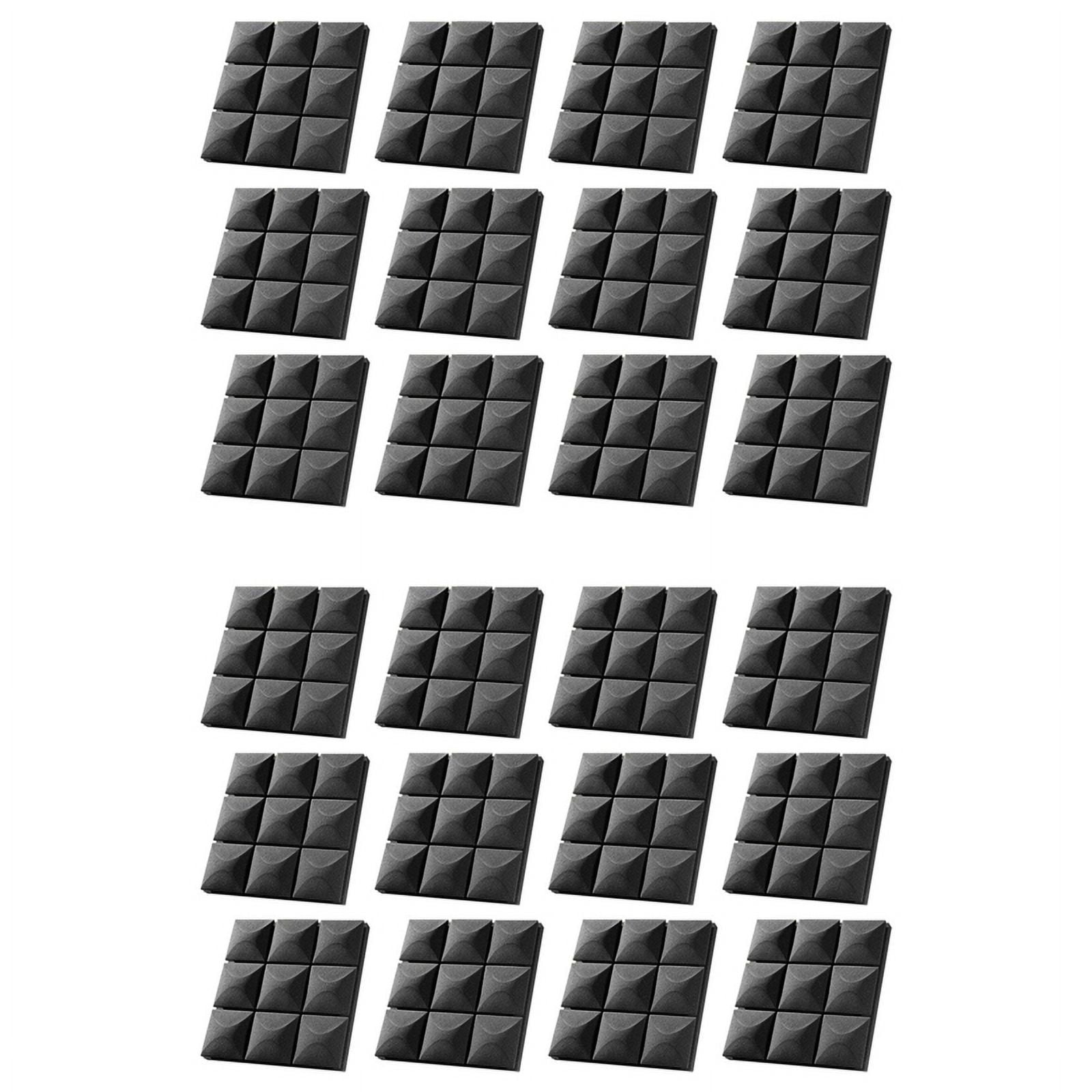 24 Pack Sound Proof Foam Panels with Self-Adhesive, 12 X 12 X 2 Inches Acoustic Panels,Soundproof Wall Panels Black,24 x Acoustic Panels,Black