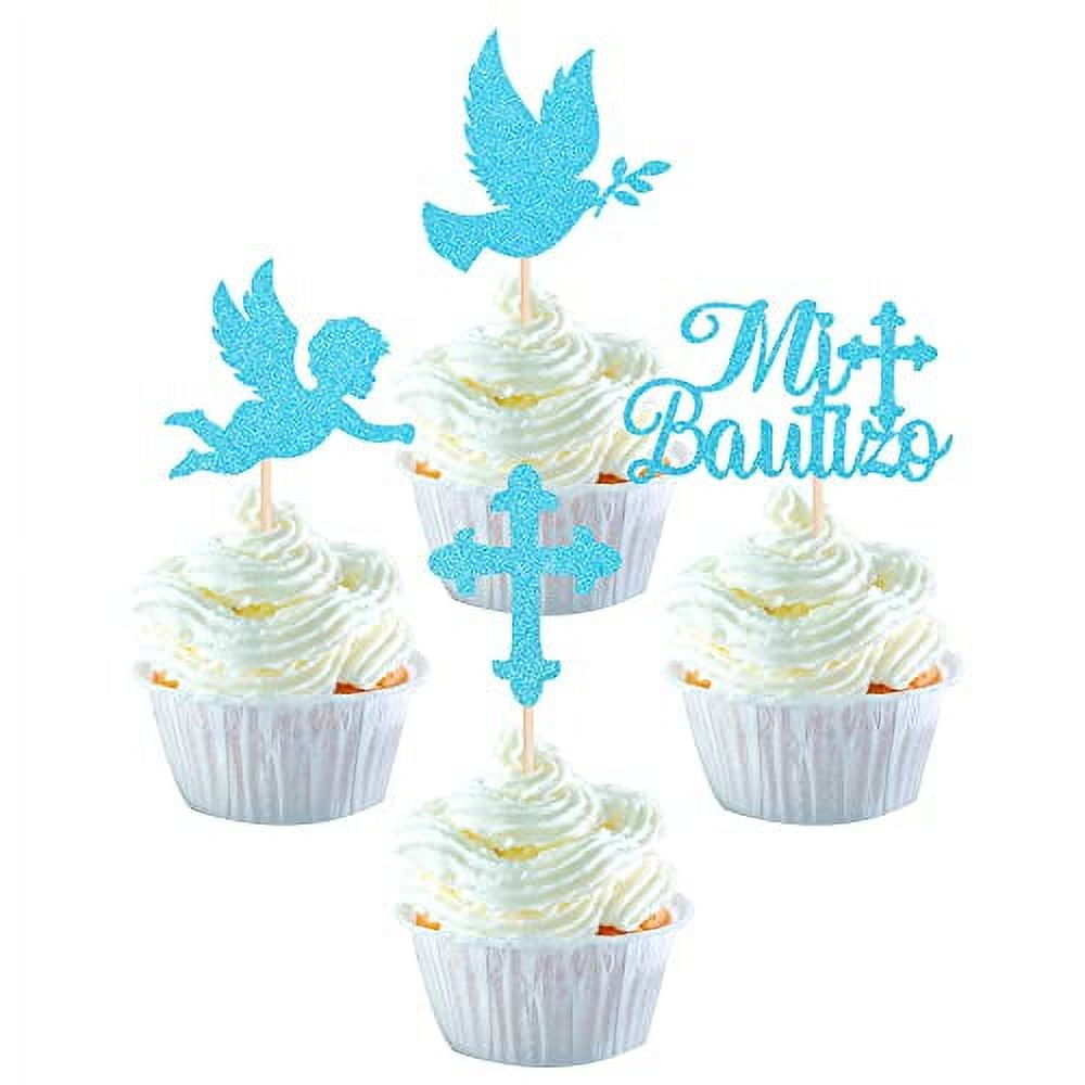  24 PCS God Bless Cupcake Toppers Glitter Dove Chalice Bible  Angel Cupcake Picks God Christian Cross Cake Decorations for Baptism First  Communion Theme Baby Shower Birthday Party Supplies Silver : Grocery