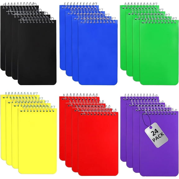 24 Pack Spiral Memo Books,Mini Spiral Notepads,Memo Pads,Small Notepad 3x5,Mini Note Pads Pocket Notebook,Top Bound Memo Books Bulk for Home Office Accessories,60 Sheets/Pad,6 Assorted Colors