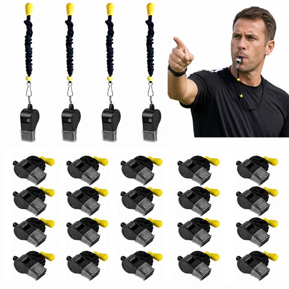 24 Pack Sports Whistles with Lanyard, Loud Referee Whistles for Coaches, Referees & Officials