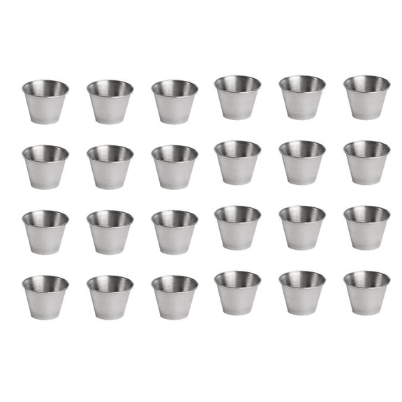 24 Pack Stainless Steel Condiment Sauce Cups,Dipping Sauce Cups