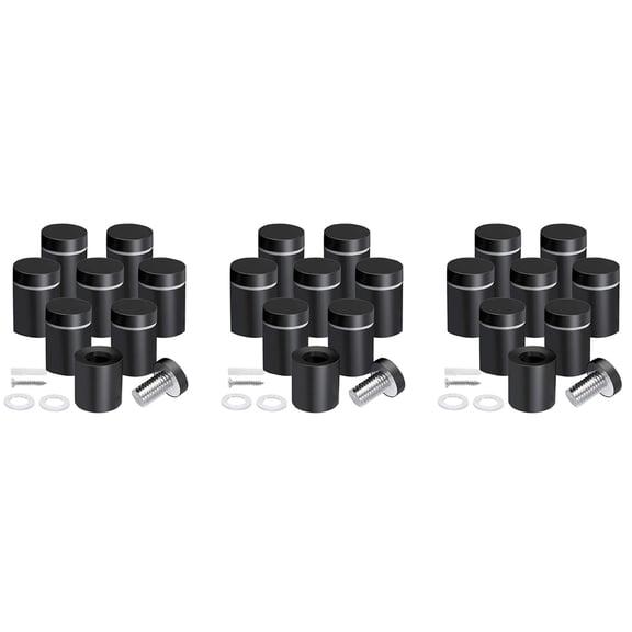 24 Pack Standoff Screws 3/4 x 1 Inch Black Sign Standoffs Hanging Acrylic Picture Frame Advertising Screws Kit