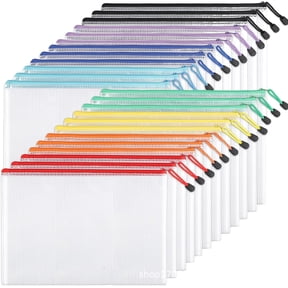 24 Pack Super Large Mesh Zipper Pouch Bags, A3 (16.5×11.7 in) Storage Bags, Reusable Zipper Pouches for Classroom Organization