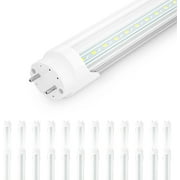 24 Pack T8 LED Bulbs 4FT, 5000K Daylight 18W 2200LM, T8 T10 T12 Fluorescent Tube Light Bulbs, Ballast Bypass Type B, Dual-end, 2 pin G13 Base, Clear Cover