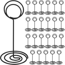 24 Pack Table Number Holder Wedding Table Name Card Holder Clips Memo Note Photo Stand (Black)