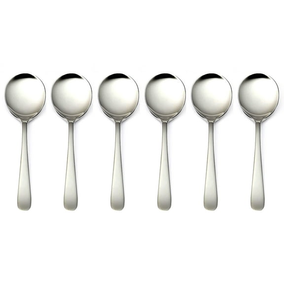 24 Pack Table Spoons Round Stainless Steel Bouillon Soup Rice Dinner Silverware