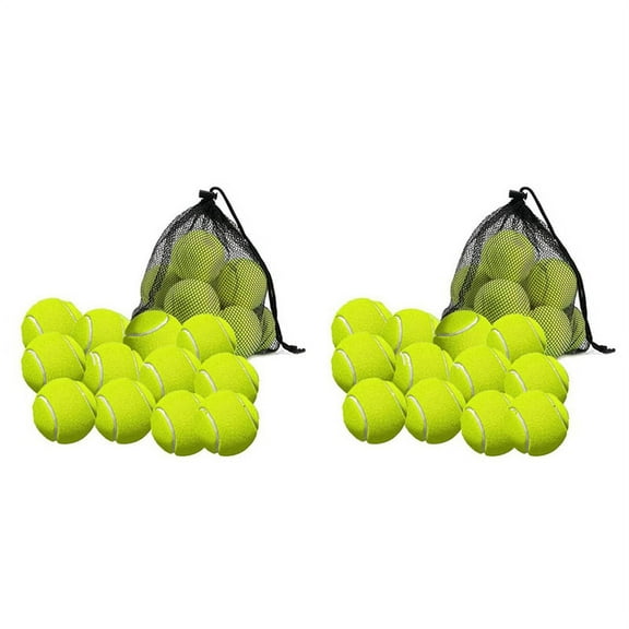 24 Pack Tennis Balls with Storage Bag - Fine Quality Thick-Walled Tennis Ball - Perfect for Tennis, and Cricket,24 x Tennis Balls 2 x Storage Bag,green