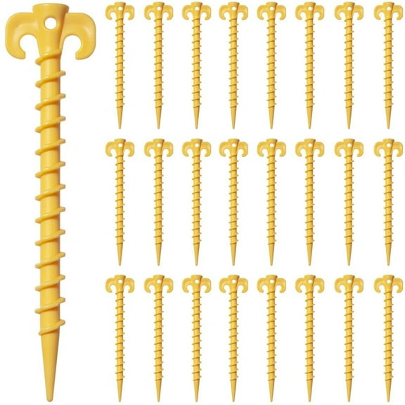 24 Pack Tent Stakes,Stakes for Inflatables,7.5 inch Heavy Duty Spiral Design Outdoor Tent Stakes,Ground Stakes Ground Anchors Pegs,Yard Lawn Pegs Anchor for Canopy,Camping,Hiking,Beach