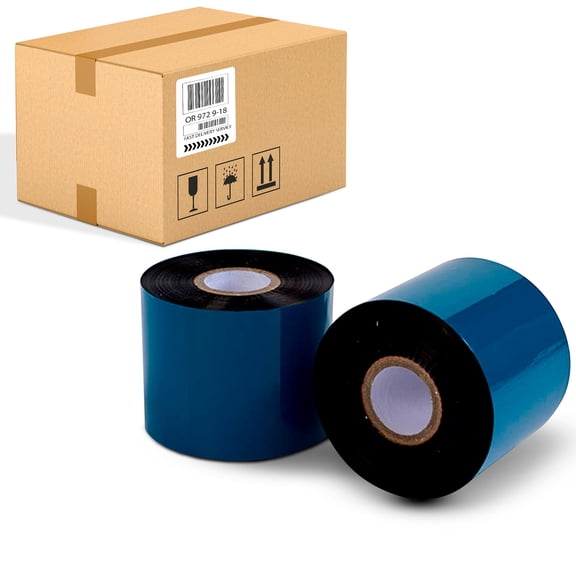 Thermal Wax Ribbon for Labeling and Shipping, Black, 24 pack, 2.38 in x 1476 ft, 1 inch Core