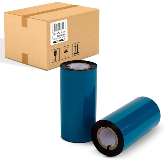 Thermal Wax Ribbon for Labeling and Shipping, Black, 24 pack, 4.1 in x 502 ft with 1 in Core