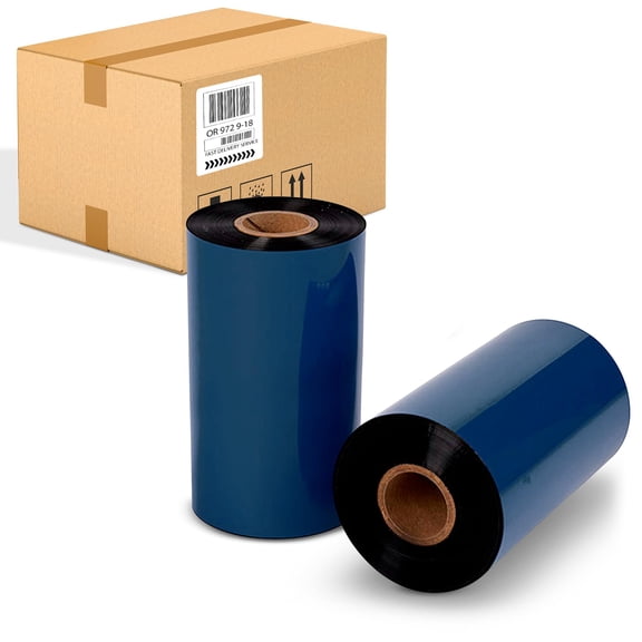 Thermal Wax Ribbon, 1 in Core Mid-Length Industrial, 24 Pack, 4.33 in x 985 ft