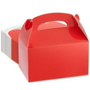 24-Pack Treat Boxes - Candy Gable Boxes for Party Favors, Birthday, Wedding, Baby Shower (Red, 6.2x3.5x3.6 In)