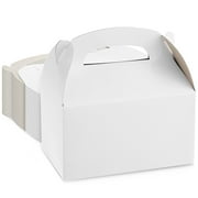 24-Pack Treat Boxes - Candy Gable Boxes for Party Favors, Birthday, Wedding, Baby Shower (White, 6.2x3.5x3.6 In)