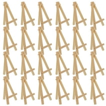 24 Pack - U.S. Art Supply 5" Mini Natural Wood Display Easel, A-Frame Artist Painting Party Tripod Tabletop Holder Stand