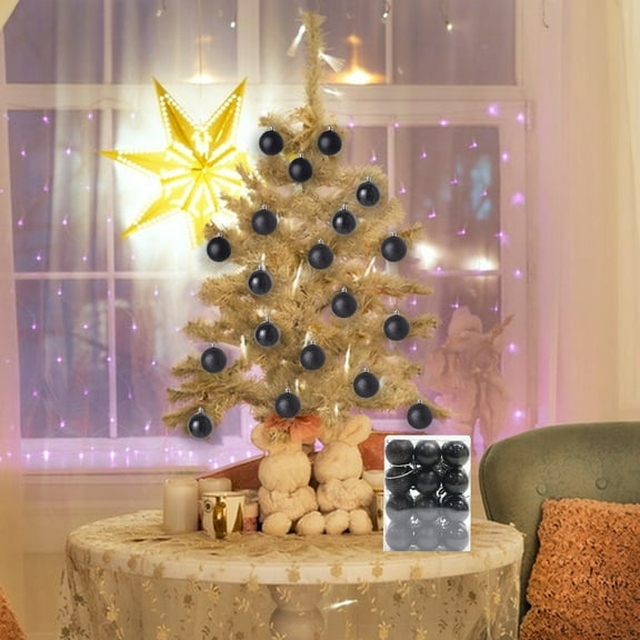 24-Pack Unbreakable Christmas Ornaments - 1.2'' Holiday Baubles with Glitter/Matte/Shiny Options, Lightweight Shatterproof Tree Decorations (24pcs, 58g) for Safe Festive Decor