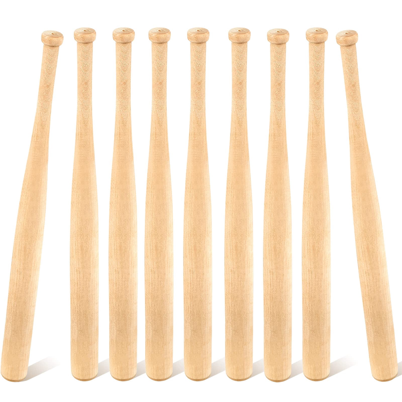 24 Pack Unfinished Mini Baseball Bat 8 Inch Unpainted Wood Baseball Bats for Painting Keychain Action Figures DIY Craft Projects Ball Sports Party Favors