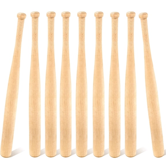24 Pack Unfinished Mini Baseball Bat 8 Inch Unpainted Wood Baseball Bats for Painting Keychain Action Figures DIY Craft Projects Ball Sports Party Favors