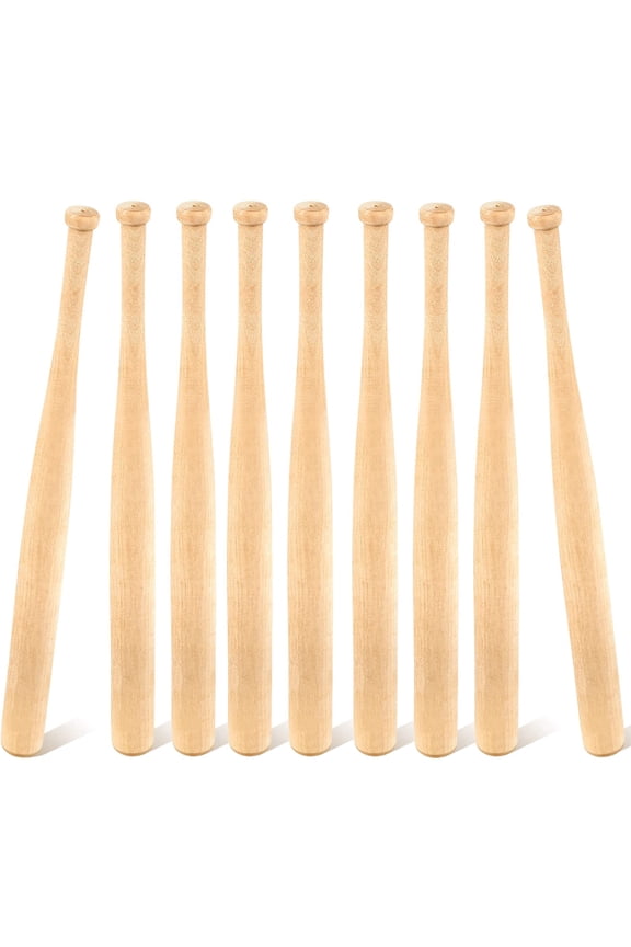 24 Pack Unfinished Mini Baseball Bat 8 Inch Unpainted Wood Baseball Bats for Painting Keychain Action Figures DIY Craft Projects Ball Sports Party Favors
