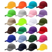 24 Pack Unisex Baseball Cap Bulk Wholesale Plain Blank Hat Adjustable Size Assorted
