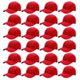 thumbnail image 1 of 24 Pack Unisex Baseball Cap Bulk Wholesale Plain Blank Hat Adjustable Size Red, 1 of 4