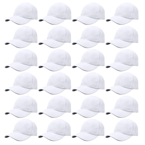 24 Pack Unisex Baseball Cap Bulk Wholesale Plain Blank Hat Adjustable Size White