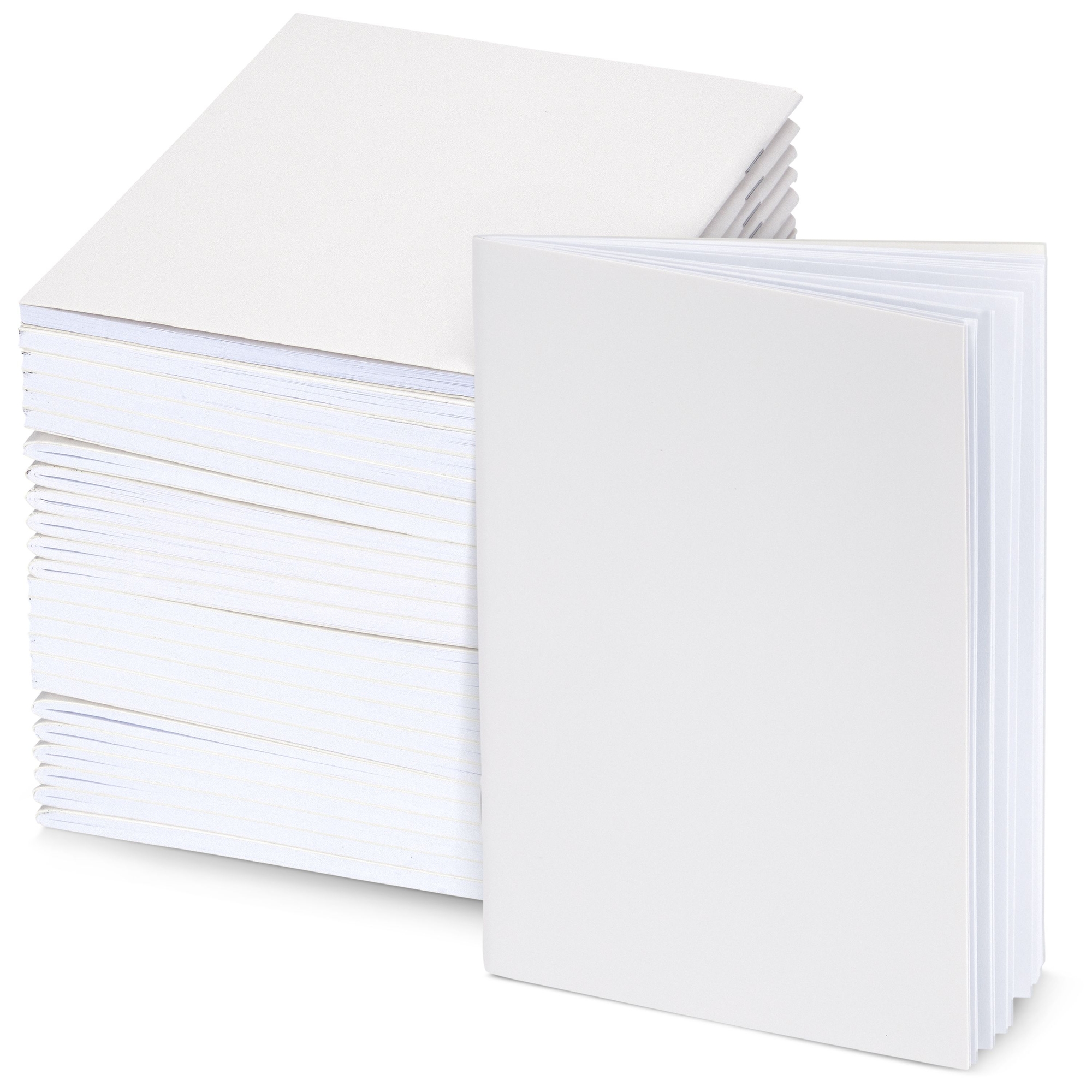 24 Pack Unlined Journals Notebooks, Blank Books for Kids To Write Stories  for Students, Teachers (White, 4.3x5.5 In)