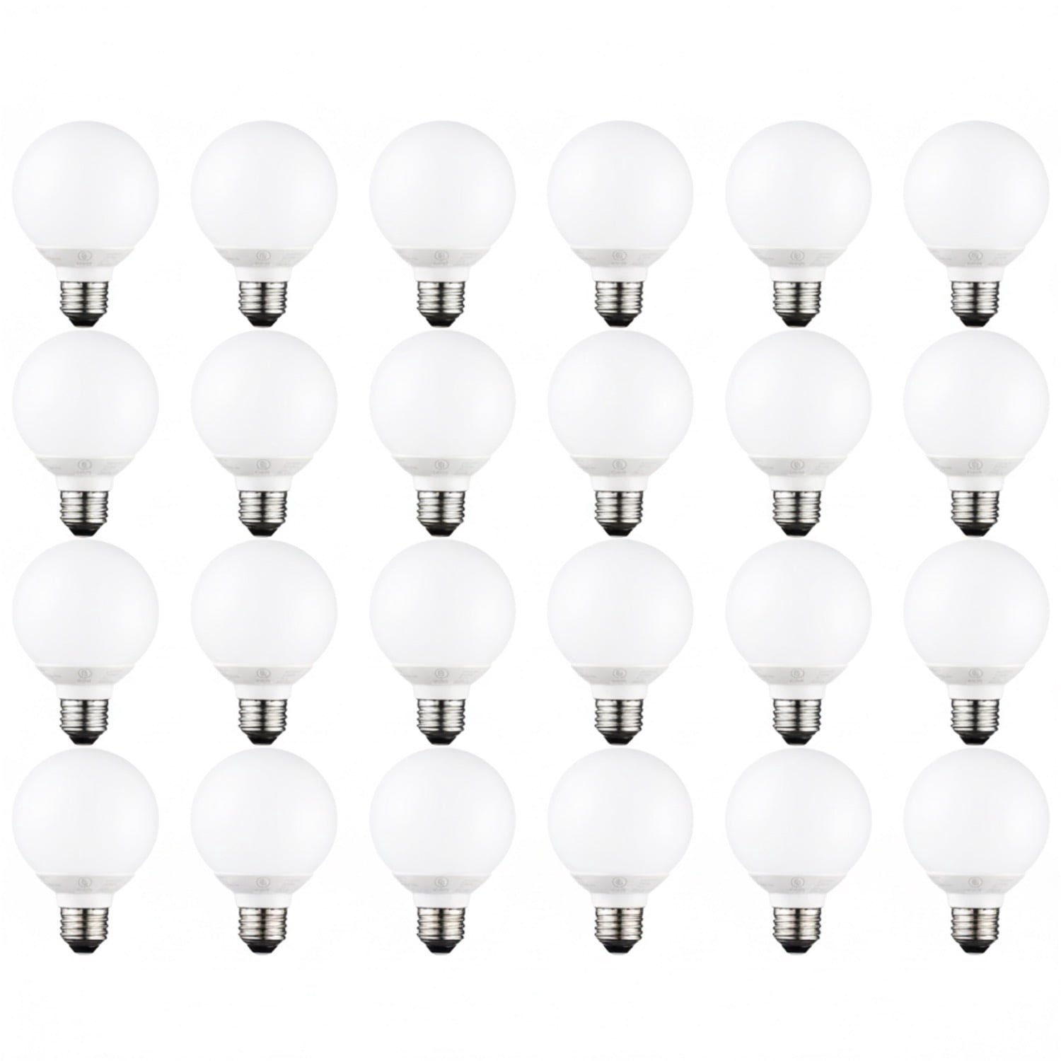 24 Pack Vanity Globe Light Bulbs G25 LED for Bathroom Mirror Decorative, 5W, Dimmable, E26 Round Frosted Decorative Bulb, 3000K Warm White