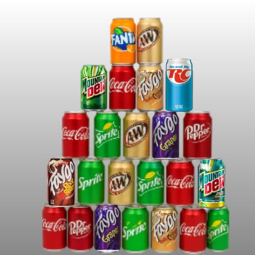 24 Pack Variety Soda Cans Assorted Soft Drinks, Bulk Carbonated Beverages, Party Drink Mix, 12 oz Cans