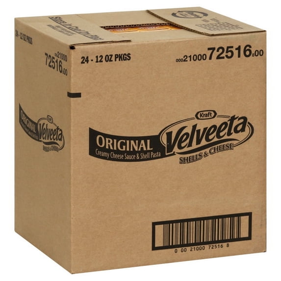 24 Pack, Velveeta Shells & Cheese Original Shell Pasta & Cheese Sauce Meal, 12 oz Boxes