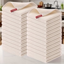 24 Pack Waffle Weave Cotton Dishcloths 12 x 12 Inch, Soft Absorbent Kitchen Towels, Quick Drying Reusable Dish Cloths for Dishwashing, Counter Cleaning, Home Kitchen Essentials Gift
