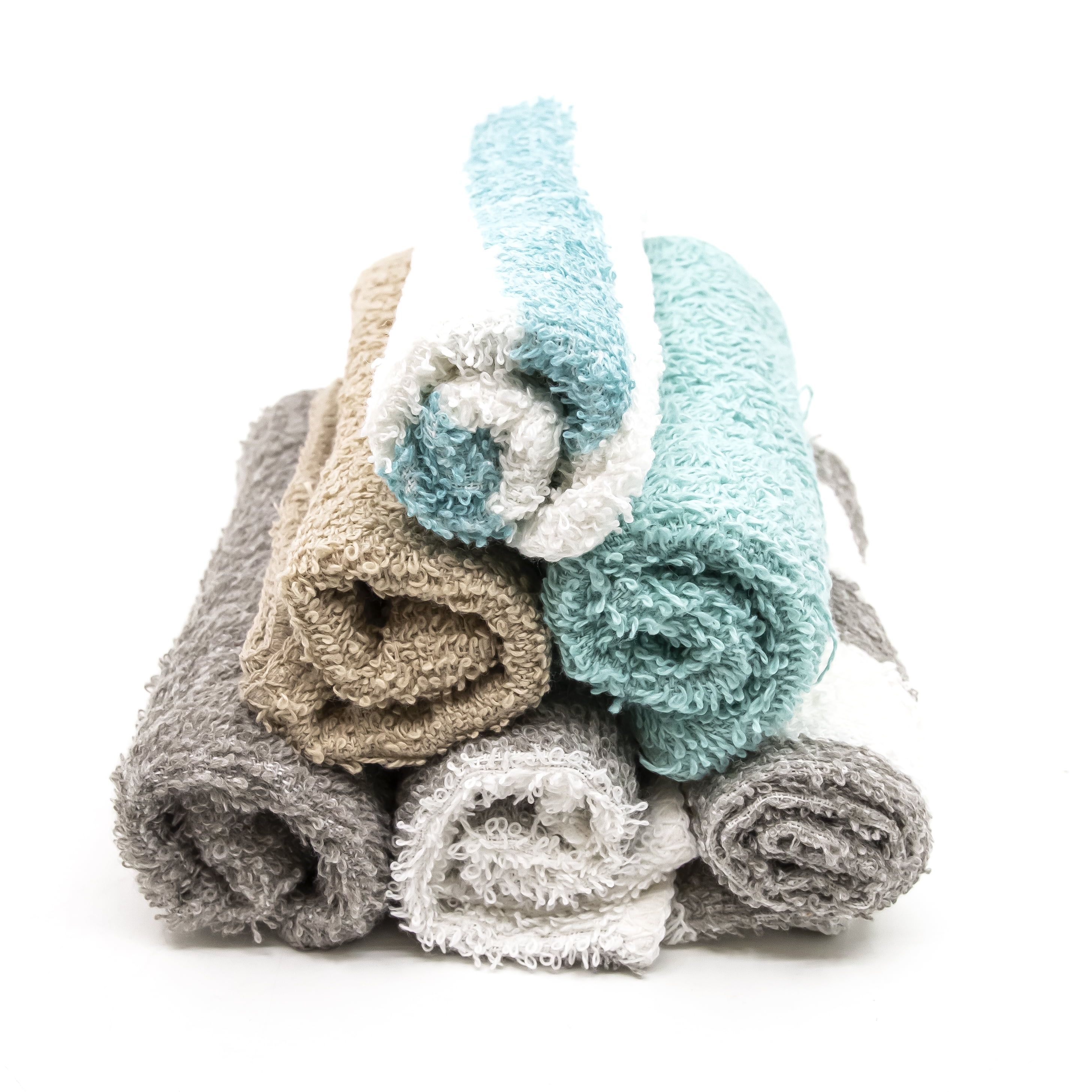 36 Pack - 12 x 12 White Cotton Ribbon Washcloths Rags - Lt Weight Thin  Cloth Rags - Bath/Exfoilating/Kitchen/Garage - 1 lb per Dozen 