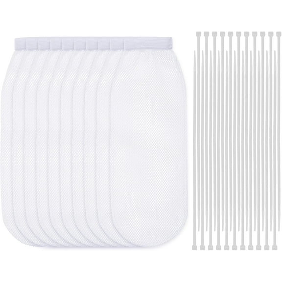 24 Pack Washing Machine Lint Traps for Drain Hose, Nylon Mesh Lint Catchers with Cable Ties for Laundry Hair and Lint Filtration