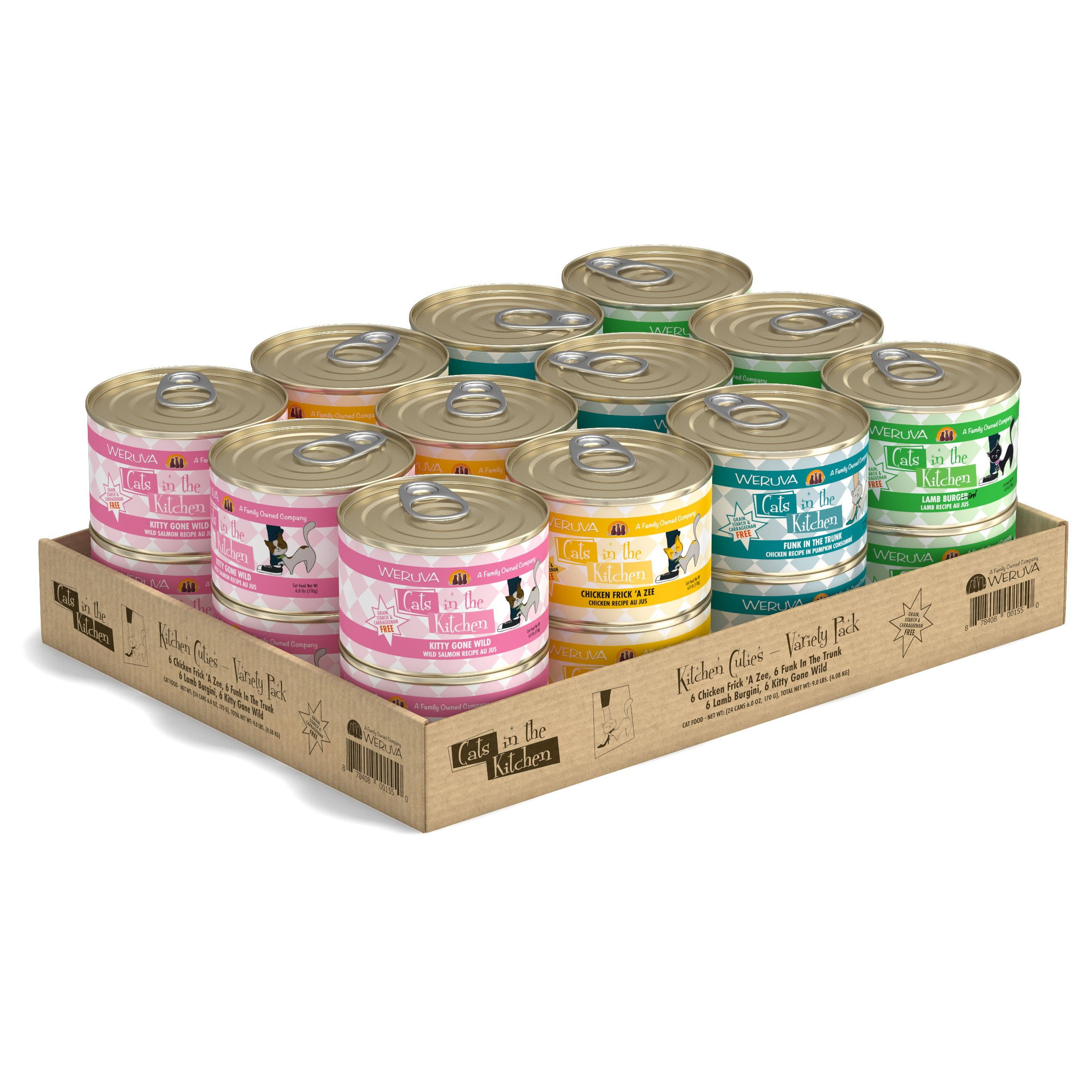 Cats in the Kitchen Grain-Free Wet Cat Food Variety Pack, 6oz Cans, 24pk