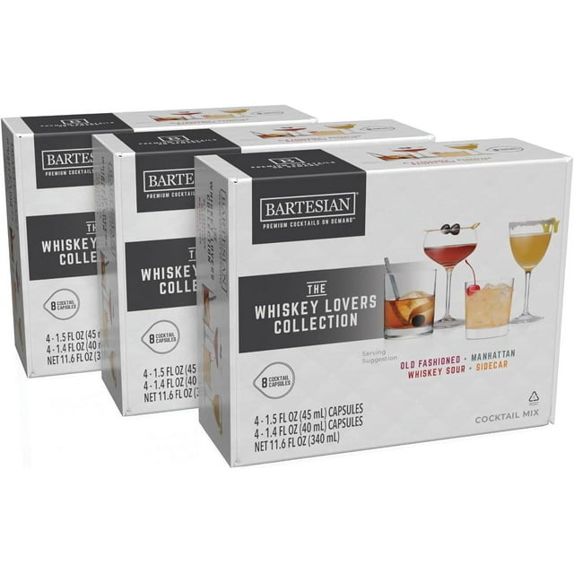 24Pack Whiskey Lovers Mixer Capsules for Cocktail Machine Home Bar