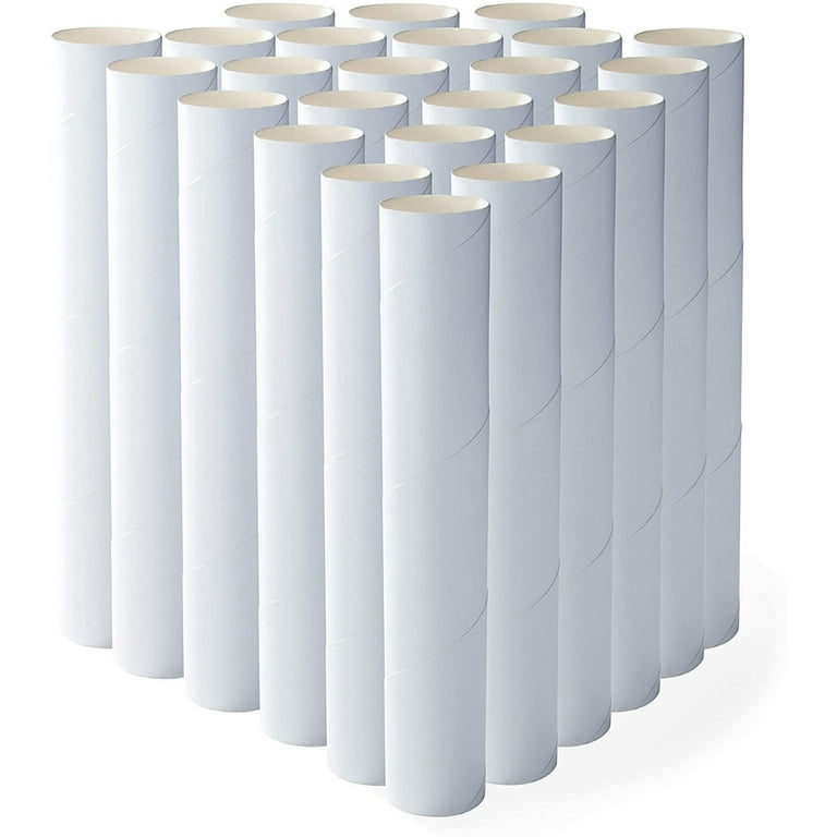 24 High Quality White Cardboard Tubes for Crafts, Empty Toilet Paper Rolls