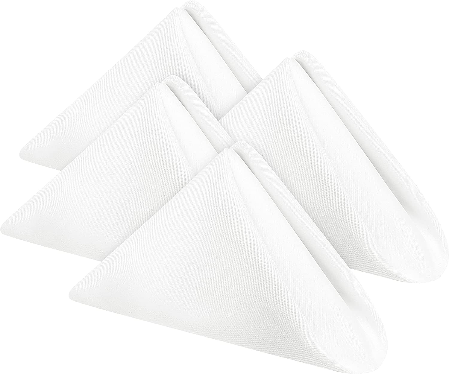 [24 Pack, White] Cloth Napkins 17X17 Inches, 100 Polyester Dinner