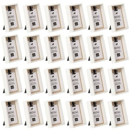 Studio Decor White Deep Box 2.5" x 3.5" Mini Clip Frame, 24 Pack
