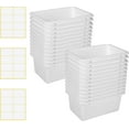 thumbnail image 1 of 24 Pack White Plastic Storage Bins Bulk Cubby Storage Bins Classroom Book Bins Storage Organizer Containers for Classroom Library Preschool Office Home Toys Books Organizing, 1 of 7