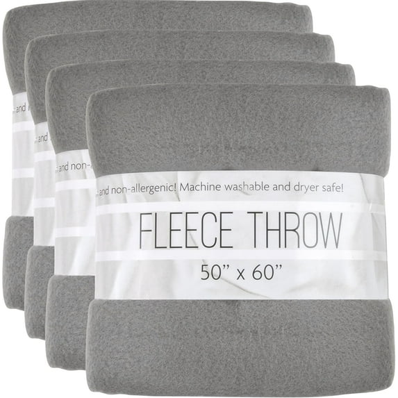 (24 Pack) Wholesale Bulk Fleece Throw Blankets for Wedding Favors, Homeless Women, Men in Assorted Colors, 160 GSM