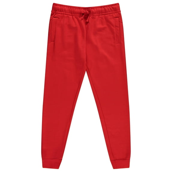 24 Pack of Wholesale Womens Jogger Sweatpants, Bulk Comfy Fleece-Lined Joggers with Ribbed Cuffs for Charities & Homeless Shelter Donations, Color RED, Size Small