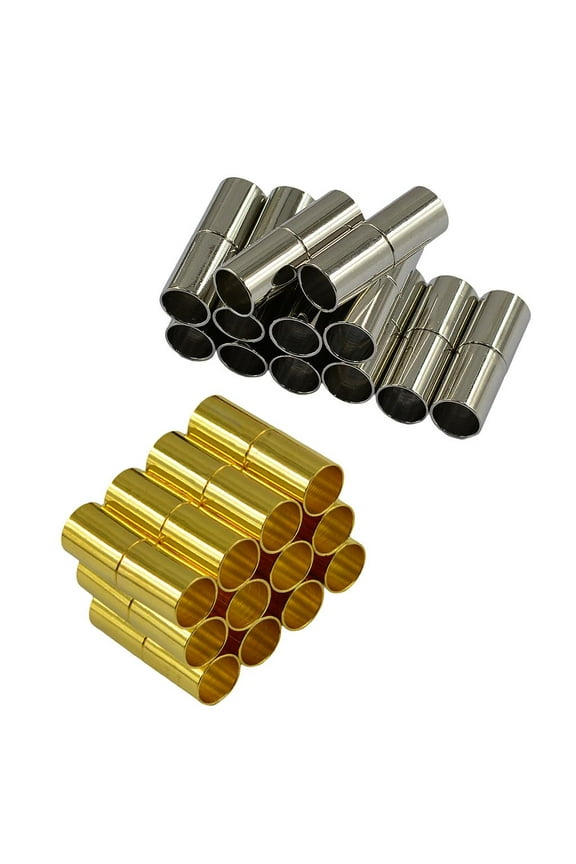 24 Pack fits 4mm 6mm Round Leather Cord Bracelets Necklaces End Caps Jewelry Making Findings (2 Colors Mixed)